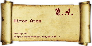 Miron Atos névjegykártya